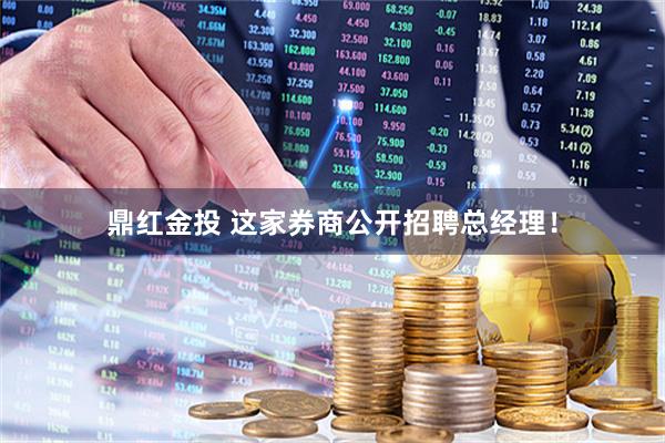 鼎红金投 这家券商公开招聘总经理！