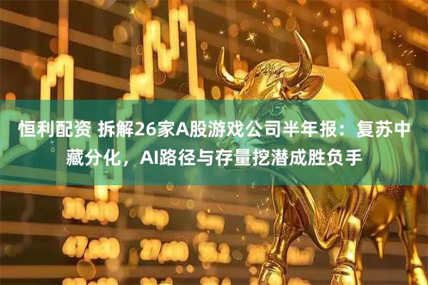恒利配资 拆解26家A股游戏公司半年报：复苏中藏分化，AI路径与存量挖潜成胜负手